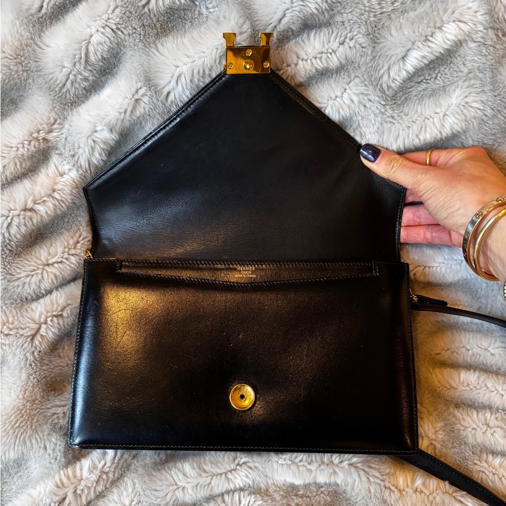 Hermes leather Clutch Shoulder Bag - Picture 7 of 14